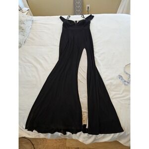City Studio Black Wide Leg Formal Jumpsuit Spaghetti Strap Size 13‎